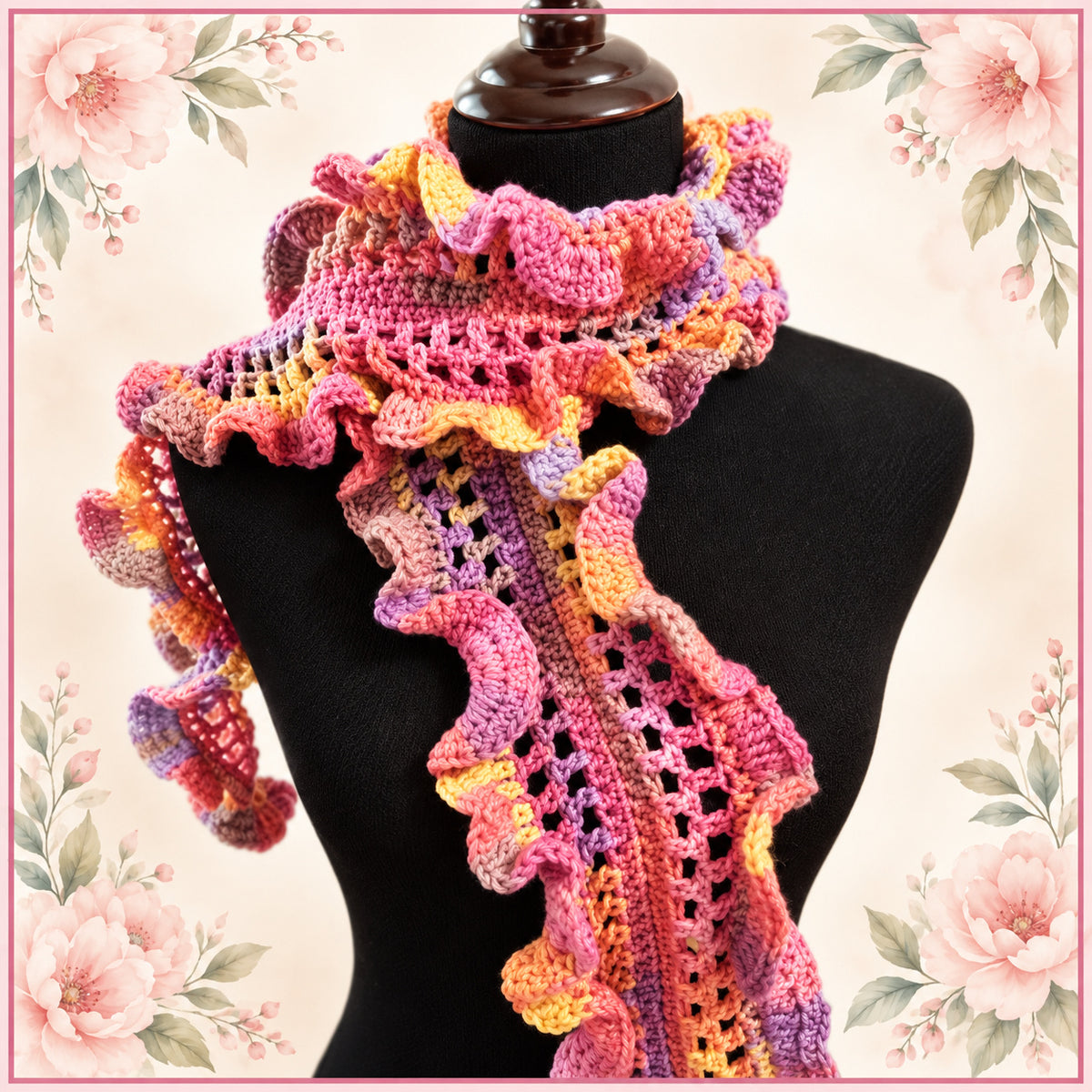 Frilly Ruffle Scarf Crochet Pattern