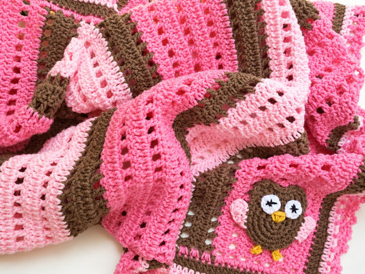 Baby Owl Crochet Blanket