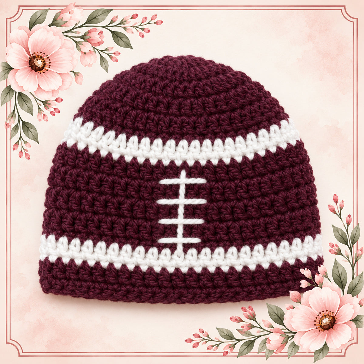 Football Beanie Hat Crochet Pattern