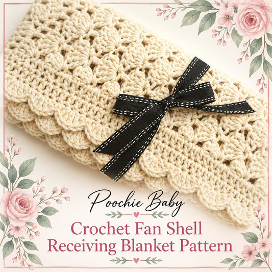 Crochet Fan Shell Receiving Blanket Pattern