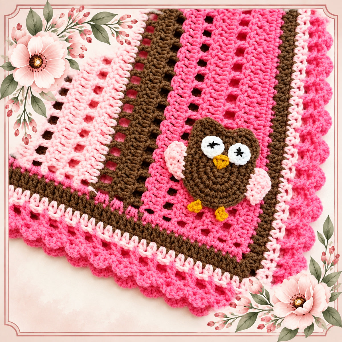 Baby Owl Crochet Blanket