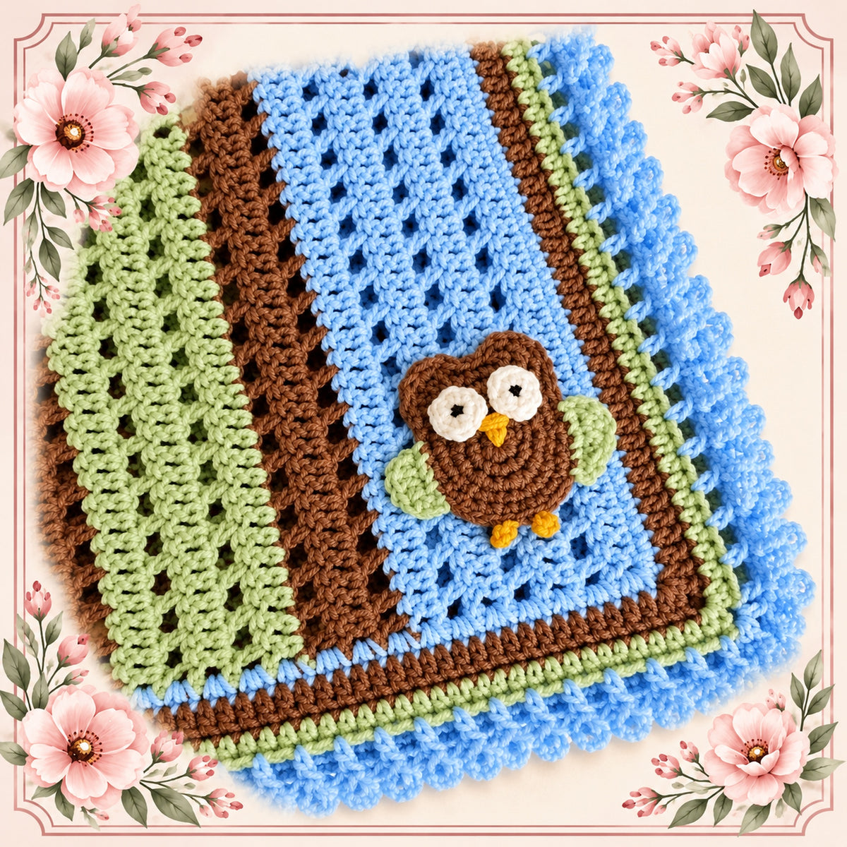 Baby Owl Crochet Blanket