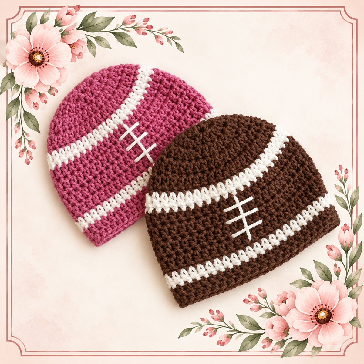 Football Beanie Hat Crochet Pattern