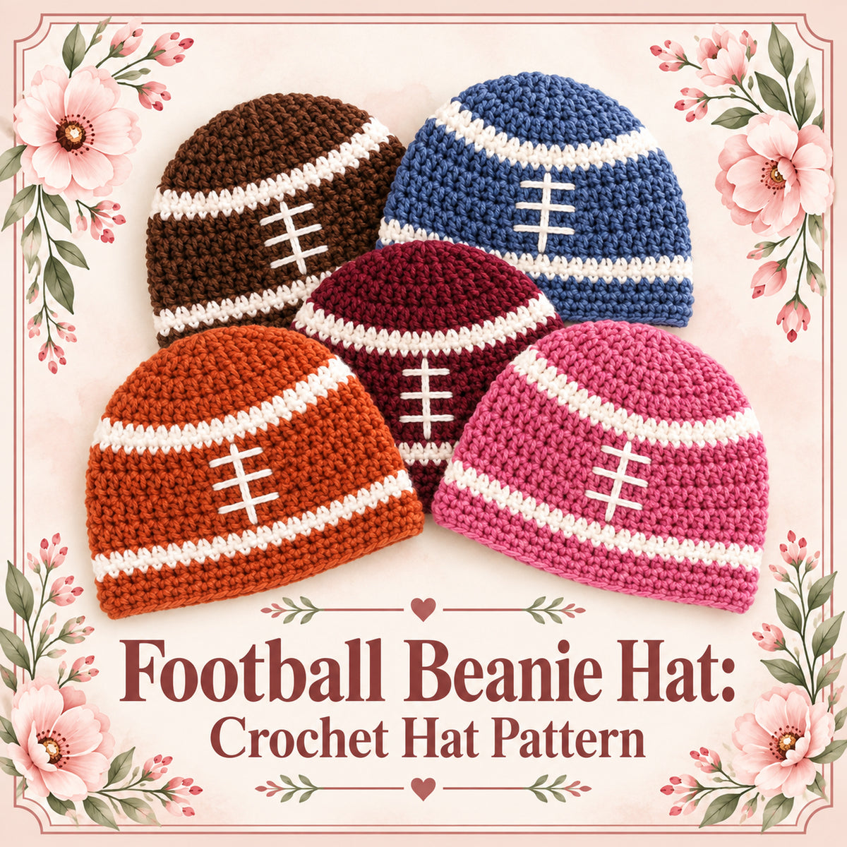 Football Beanie Hat Crochet Pattern