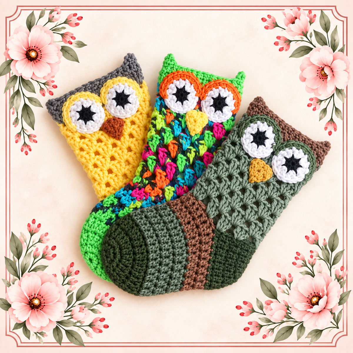 Owl Holiday Stocking Crochet Pattern