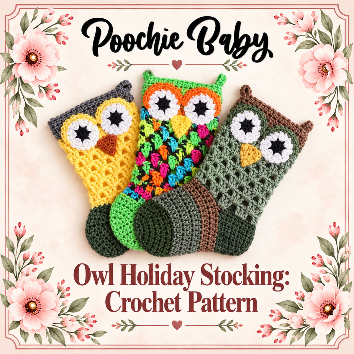 Owl Holiday Stocking Crochet Pattern