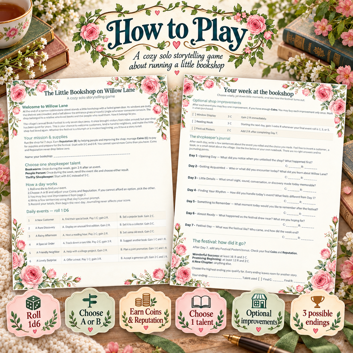 The Little Bookshop on Willow Lane - Solo Journaling RPG